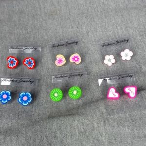6 sets of metal free earrings